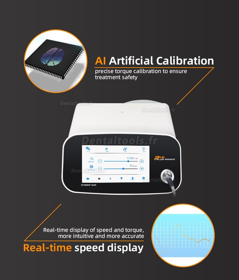 Pluspower®Ai Touch Système de chirurgie implantaire dentaire moteur sans balais avec contre-angle 20:1